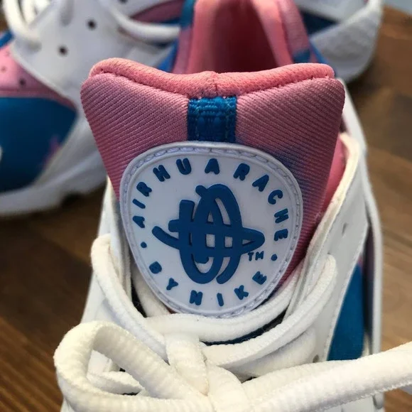 Nike Air Huarache Pink & Blue Tie-Dye Sneaker, 6.5 - Picture 3 of 8